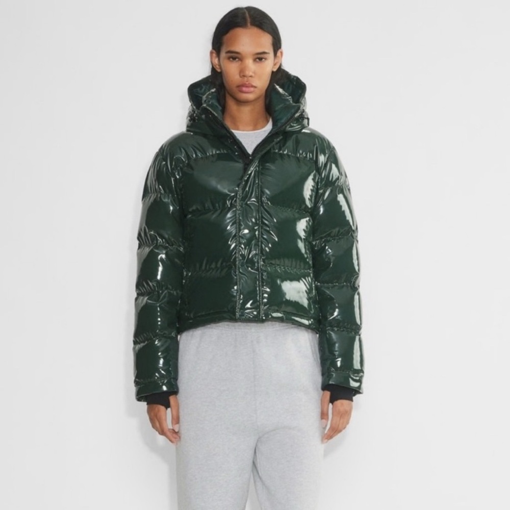 Aritzia Lacquer Shorty Green Puffer Jacket